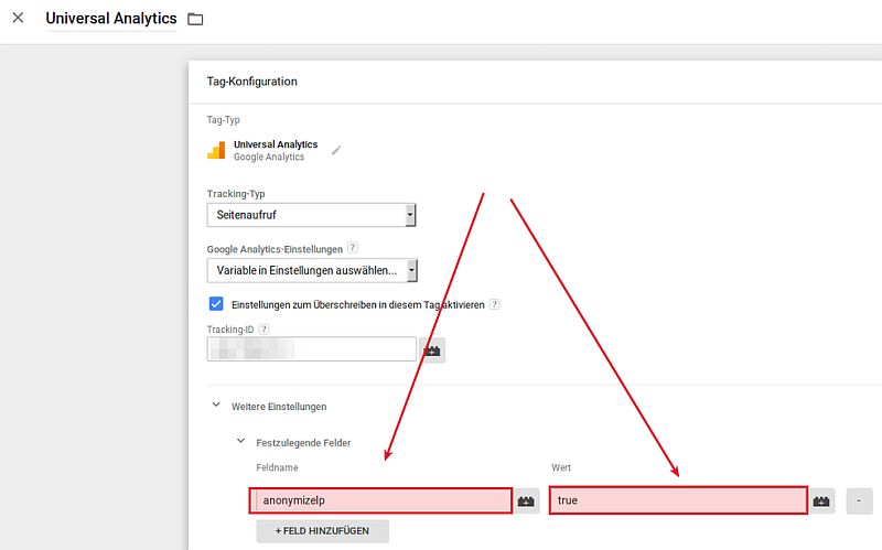Google Tag Manager anonymisieren